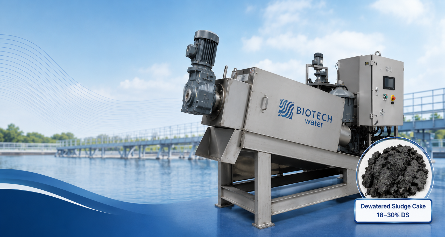 Screw Press Sludge Dewatering Machine